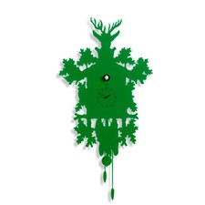 CUCU 373 verde stazione Orologio da parete con cucu' e pendolo Domeniconi