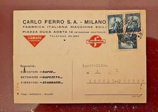 cartolina carlo ferro milano macchine edili formato grande 1950