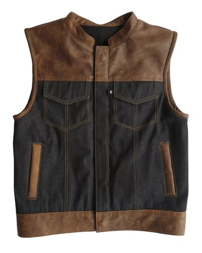 Gilet pelle marrone - gilet,