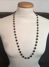 Lunga collana girocollo donna tipo chanel vintage ametista oro 18kt giallo 750 