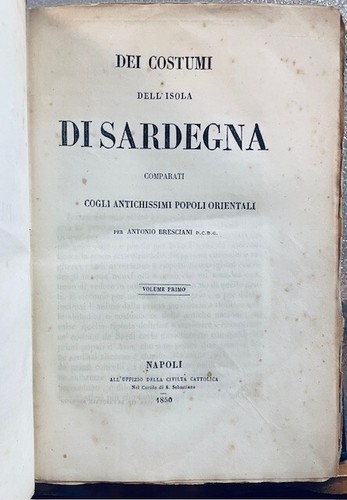 Dei costumi dell isola - costumi, dell'isola