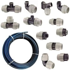 RACCORDO POLIETILENE A COMPRESSIONE PER TUBO POLIETILENE 20,25,32,40,50,60,75,90