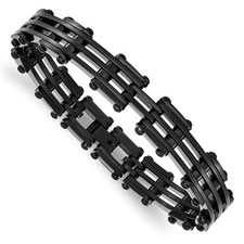 Bracciale acciaio inox nero - in,