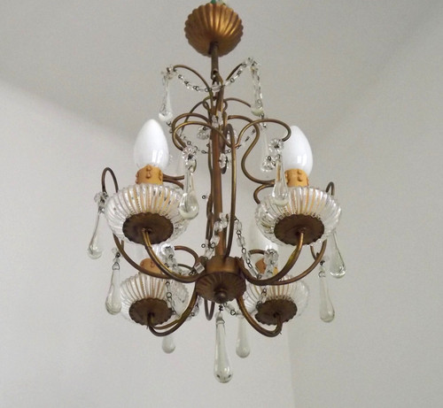Lampadario gabbia metallo