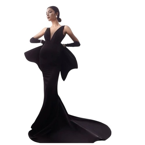 Elegante abito premaman nero