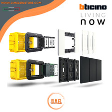 BTICINO LIVING NOW ORIGINALE PLACCHE PRESA INTERRUTTORE BIANCA NERA STOCK