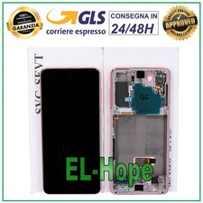 DISPLAY LCD FRAME ORIGINALE SAMSUNG GALAXY S21 SM G991 SCHERMO TOUCH ROSA PINK