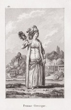 Costume Greco Donna Grecia Incisione Choiseul 1782