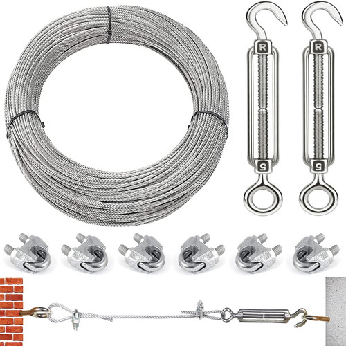 Cavo acciaio 3mm 20m tendifilo - 3mm, 20m,tendifilo