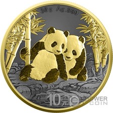 PANDA Golden Ring Silver Coin