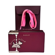 RADLEY Portafoglio Portamonete Medio Pelle Carmine - Giostra - In Sacchetto Regalo