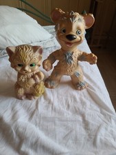 Lotto orso Ledra e Gatto Rubbertoys giocattoli gomma anni '60 vintage