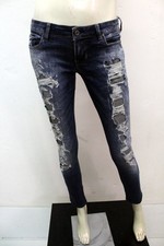 Guess Jeans Donna Skinny Low Strappati Denim Blu Taglia 28 Originali Sexy