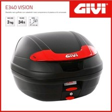 GIVI BAULETTO MONOLOCK E340N VISION 34LT NERO MOTO TOP CASE BLACK Usato