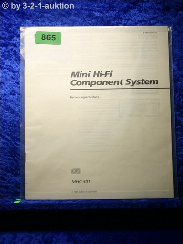 Sony manuale mhc 501 - 501, mini