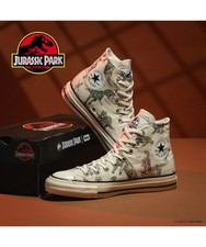 Converse All Star Jurassic Park invecchiate hi beige 31315570 stampa dinosauro unisex nuove