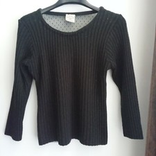 Maglia nera in filo di cotone ST DIEGO maniche a 3 /4 maglietta maglione nero
