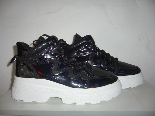Sneakers stivali zeppa nero