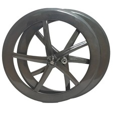 700C Full Carbon Fibra 5 Raggi Ruote Clincher per Pista Strada TT Bici Ruote  