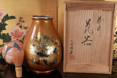 Vaso giapponese bronzo fuso - vaso,