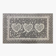 tappeto art. sweet home CUORE 100% cotone stampa cuoricino tirolese asciugapasso
