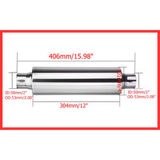 SILENZIATORE UNIVERSALE AUTO 50mm Terminale Di Scarico Sportivo Per Tuning
