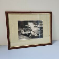 Fotografia incorniciata di auto incidentata anni 50 vintage