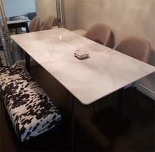 Tavolo da pranzo tavolo sala da pranzo allungabile tavolo da cucina tavolo a colonna 160/180 cm marmo NUOVO