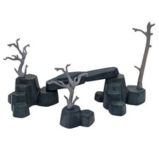 Playmobil rocce nere alberi