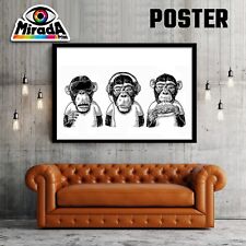 POSTER TRE SCIMMIETTE NON VEDO