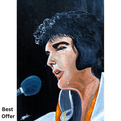 Vintage crying elvis - vintage,