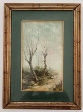 ENNIO GUADAGNOLI Alberi Olio su Tela 33 x 20 cm