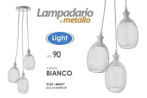 Lampadario bianco traforato - lampadario,