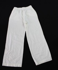 Pantalone Zara donna ZW collezione gamba larga vita media lino CN6 bianco taglia XS NUOVO CON ETICHETTE