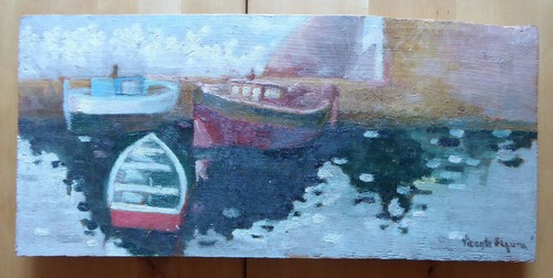 Vecchio quadro olio tavola - quadro,