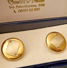 Coppia di Gemelli Copribottoni Vintage Anni '90 Oro Giallo 750 18k