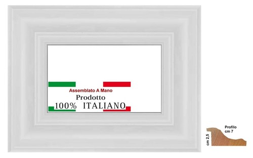 Cornice legno bianca opaca - bianca,