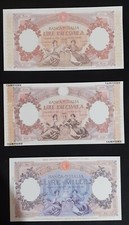 Banconote Capranesi 10000+10000Lire Campione + 1000Africa Orientale FACSIMILE 