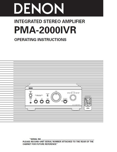 Denon pma 2000ivr - denon, pma-2000ivr
