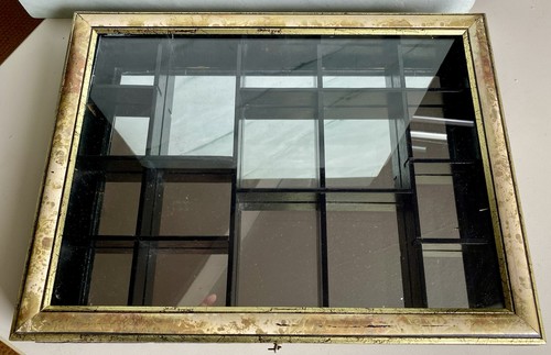 Vetrina sospesa legno nero oro - vetrina,