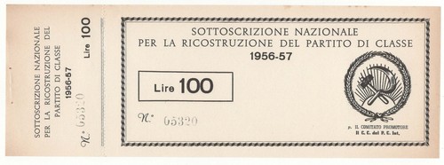100 lire sottoscrizione - 100,