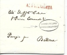 1842 PREFILATELICA DA ROMA GENI DEL RGGIMENTO DIREZIONE DEL BOLLO ORD  X BETTONA