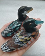 2 Statue Legno Papere Fatte A Mano