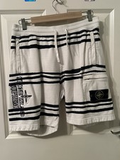 Supreme x Stone Island pantaloncino a righe bianco (taglia small)