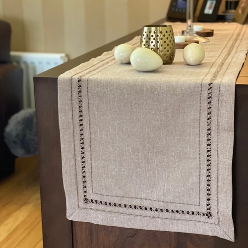 Luxury faux linen natural - faux,
