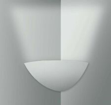 Applique Angolare Bianca Semplice Luce Verso l'Alto Gesso Verniciabile 28W E14