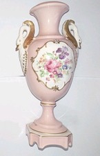 Vaso Fiori Francese Porcellana Rosa Vintage Shabby Chic Da Collezione 25 Cm