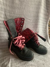 Dr Martens Doc DMs Triumph 1914 stivali pieghevoli pelle fodera floreale UK5 EU38