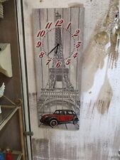 Orologio da parete arredo tema Parigi stampa su simil legno