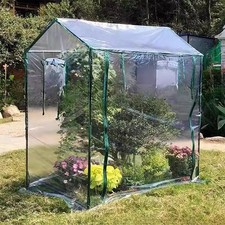 Copertura Serra Portatile in PVC con Porta Avvolgibile per Uso Giardino 100x50x150 cm